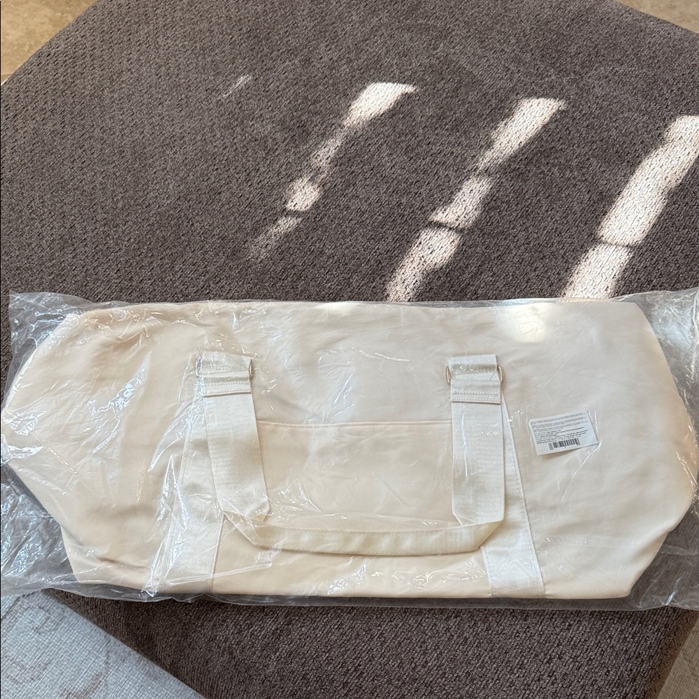 Rachel Zoe Cream Canvas Travel Weekender Tote